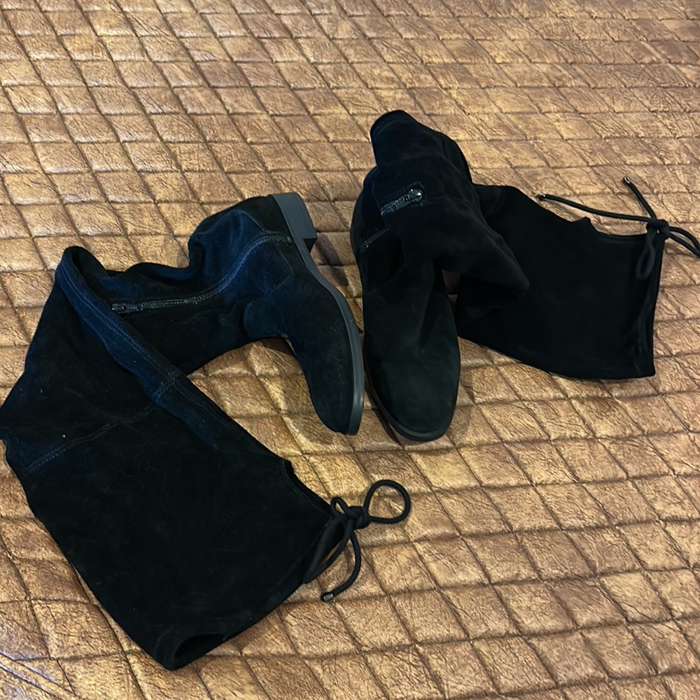 NWOT Aldo black suede thigh-hi boots